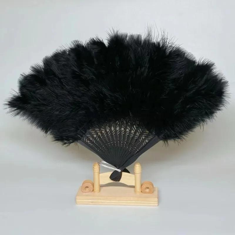 Brudefjær Håndvifte - Elegant Bryllupstilbehør for utdrikningslag & Seremonier - Luksuriøs Brettvifte