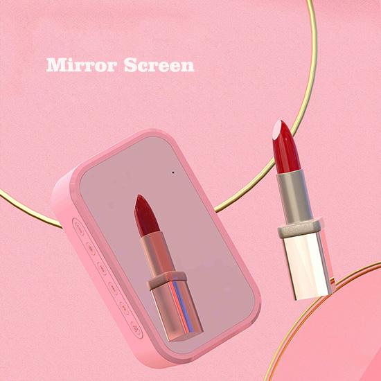 Tischuhr, Bluetooth, kabellos, Audio, Mini-LED-Spiegel, digitaler Wecker, Temperatur, Wochenendanzeige, Schreibtischuhr