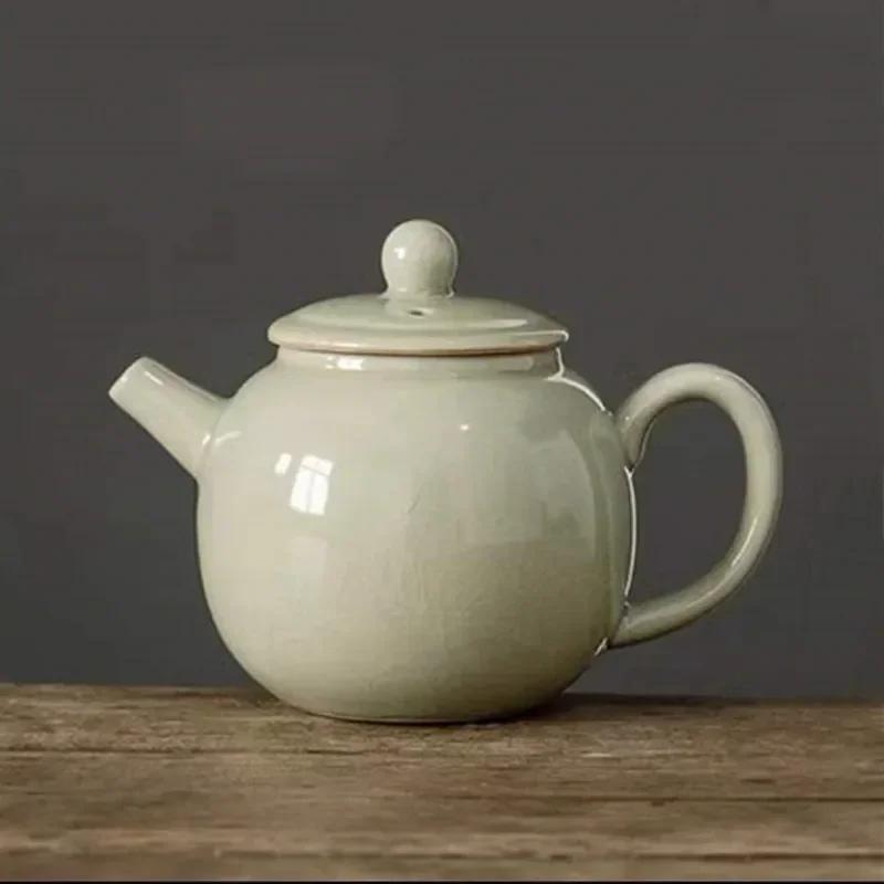 200ml Chinese Traditional Ceramic Teapots Handmade Flower Pattern Kettle Travel Portable Ball Hole Filter Tea Pot Home Tea Set