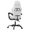 Gaming Chair with Footrest White and Black Faux Leather