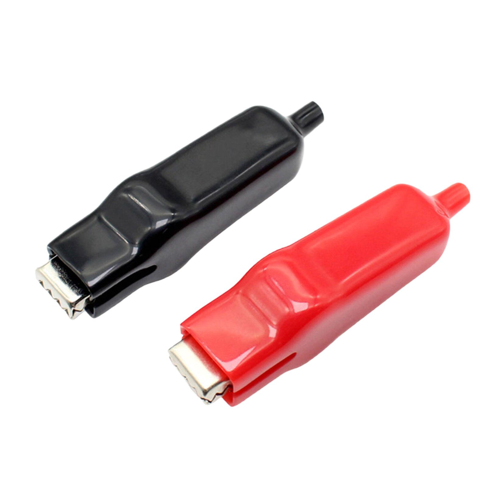 

2Pcs 20A Alligator Clips Experiment Spring Clamp PVC Sheathed Alligator Clamps Test Leads Crocodile Electrical Clip