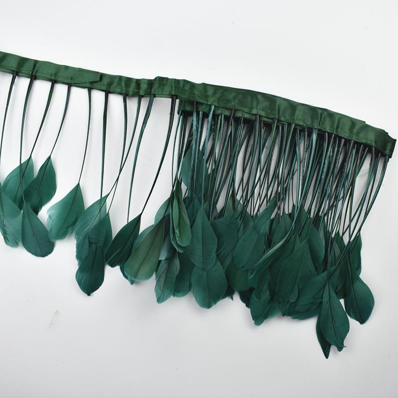 2Yards Dyed Stripped Coque Goose Feathers Trims Feather Trim White Feathers For Crafts Ribbon Wedding Feathers Decoration Plumas