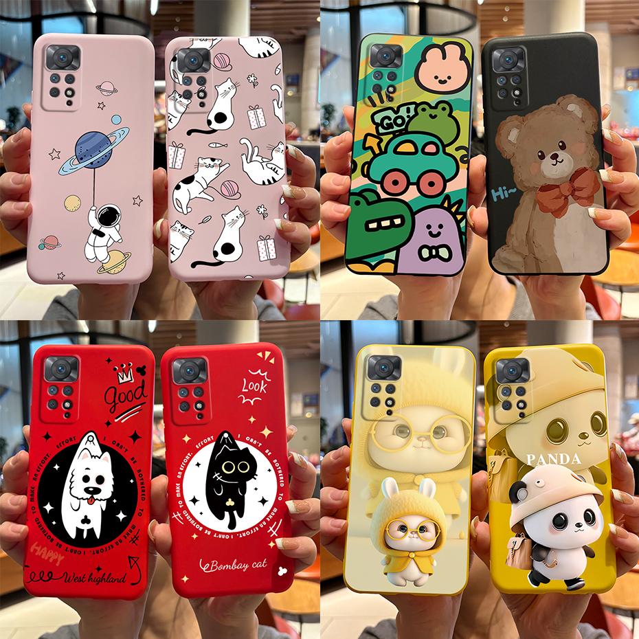 For Redmi Note 11S Note 11 Pro 5G 4G Case Cute Rabbit Panda Protector Fundas Cover For Redmi Note 11 note11E Silicone Phone Case