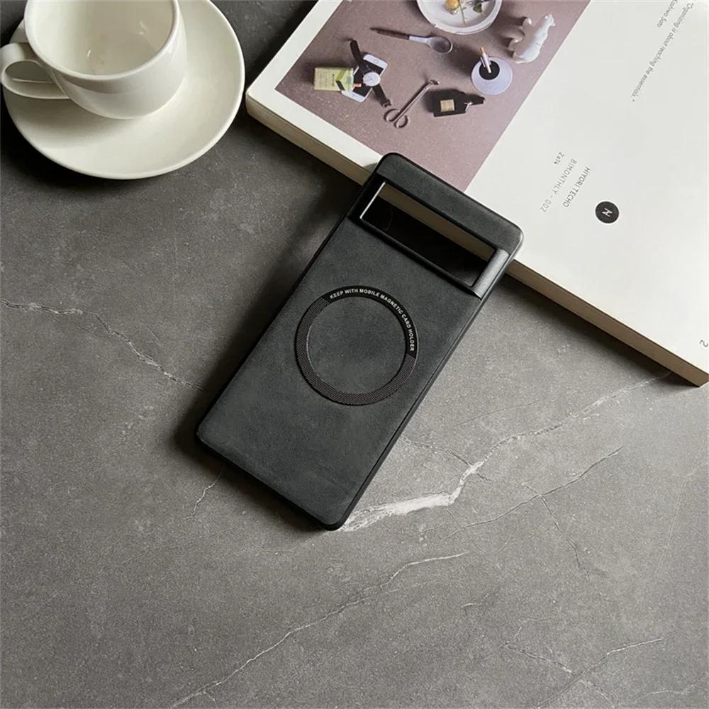 Luxury Business Magsafe Soft Leather Case for Google Pixel 9 7 8 Pro 6 XL 8A 7A 6A Magnetic Wireless Charging Skin Feel Shockproof Protect Cover
