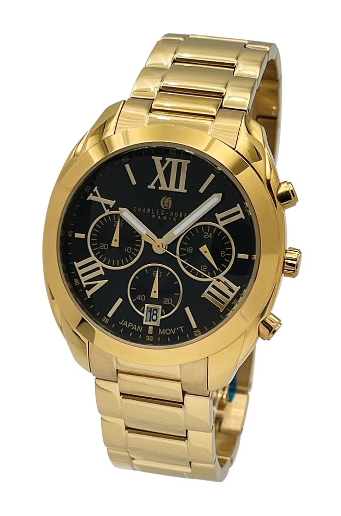Charles Hubert Men's Chronograph Date Watch 4034-B Gold