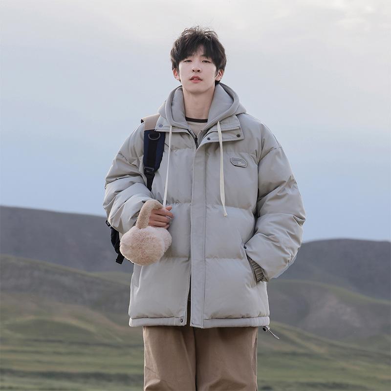 Men's Winter 2025 Retro Cotton-Padded Jacket - Thick, Trendy, Fake Two-Piece Coat