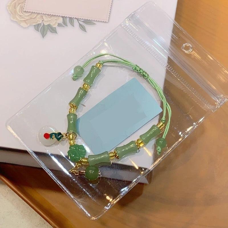 

Китайский стиль Ручная работа Счастливый Четырехлистный клевер Браслет с бусинами Для женщин Девочек Вечеринка Шарм Украшения Подарки A6