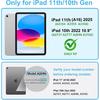 360° 4 Way Privacy Screen Protector for iPad A16 11th/ 10th Generation (11/10.9 Inch 2025/2022), 360 Degree Anti-Spy Tempered Glass Film, Case