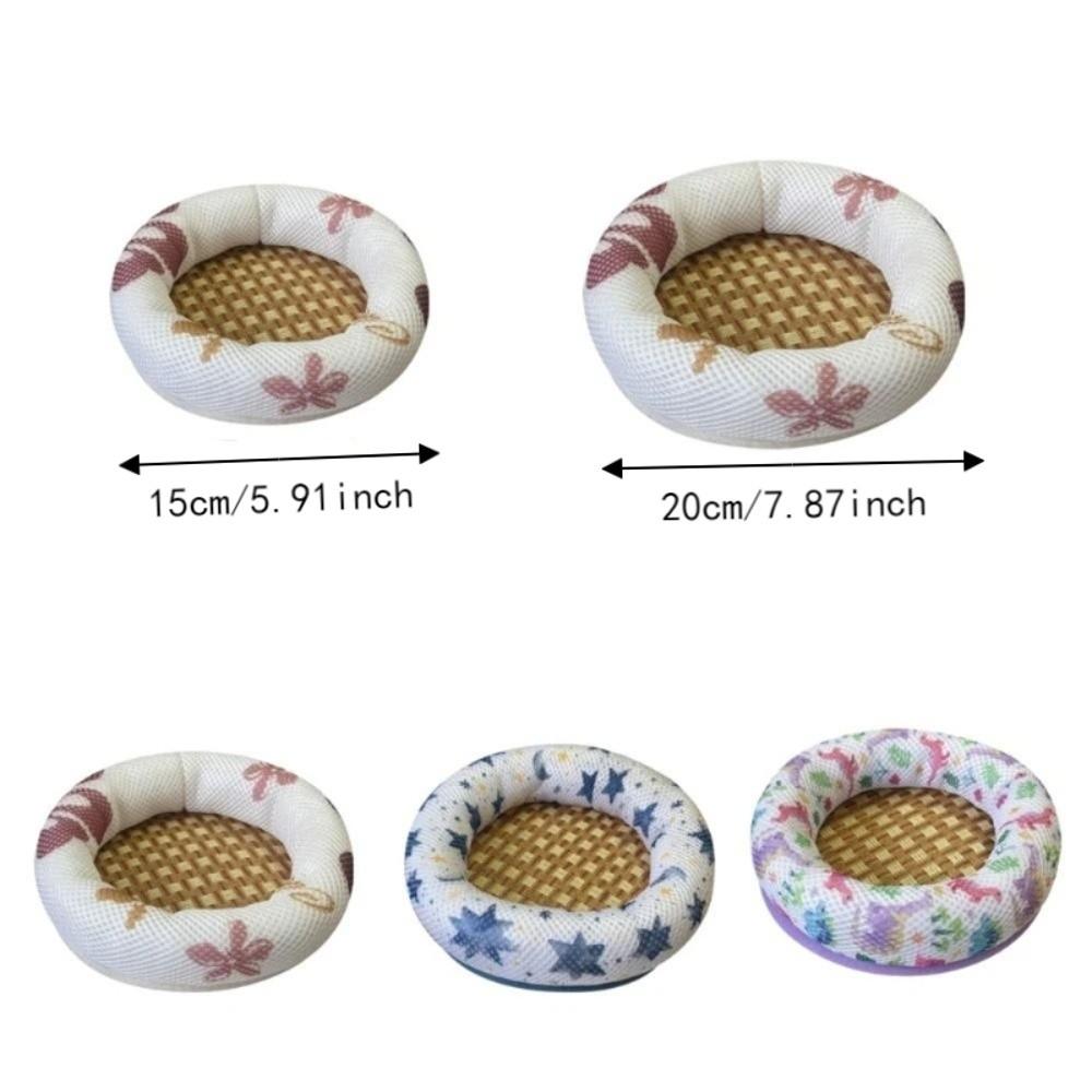 Hamster Sleeping Bed Breathable Hamster Cooling Bed Round Comfortable Hamster Nest Soft Non-Slip Bottom Small Pet Cushion Travel
