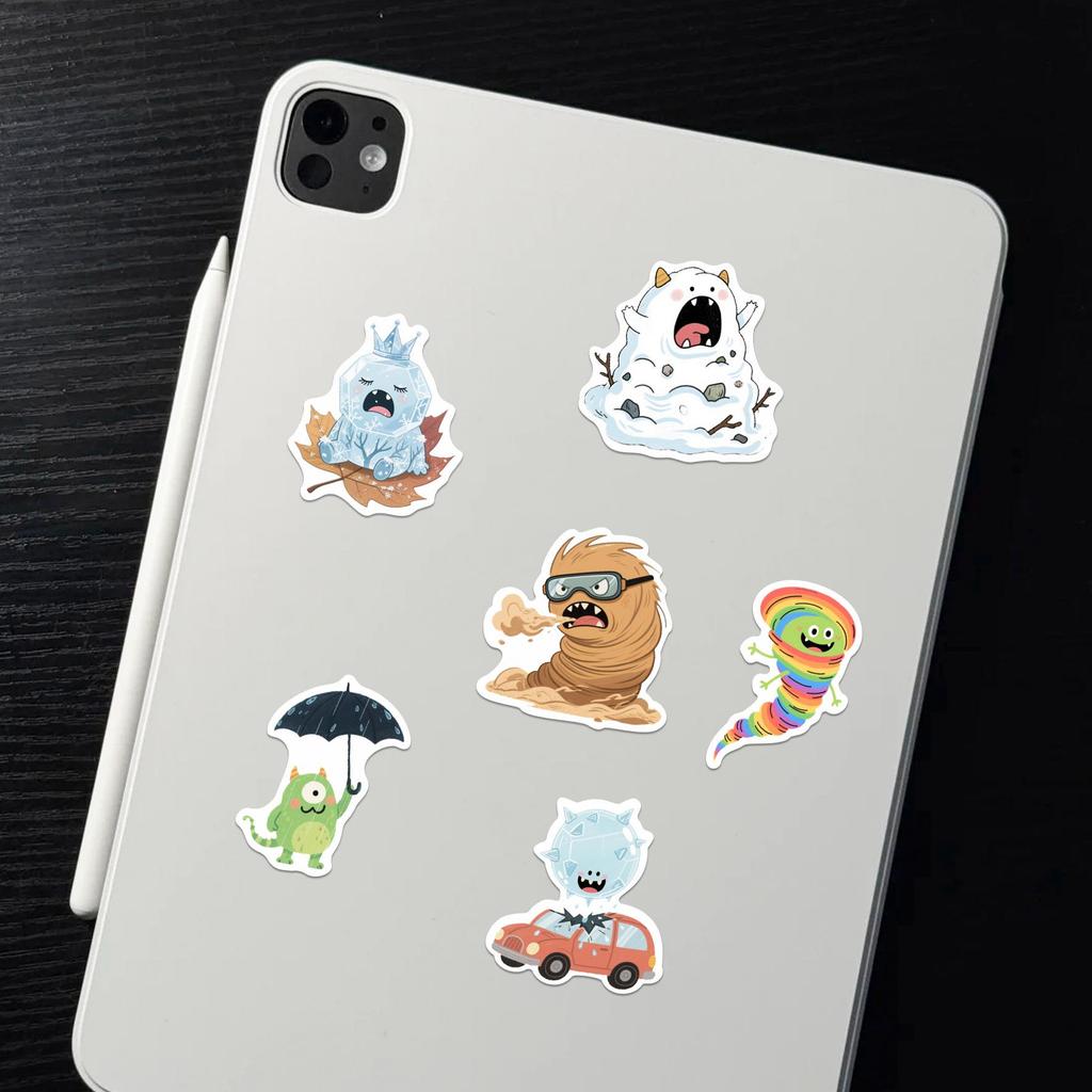 50PCS Cute Cartoon Monster Stickers for DIY Planners and Notebooks