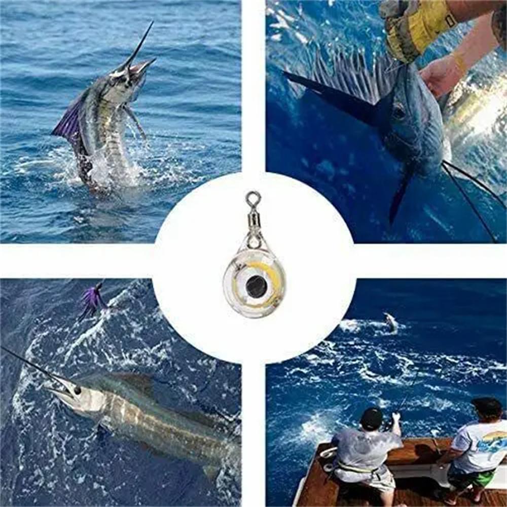 1pc/3pcs Mini Fishing Lure Light LED Deep Drop Underwater Eye Shape Fishing Squid Fishing Bait Luminous Lure for Attracting Fish