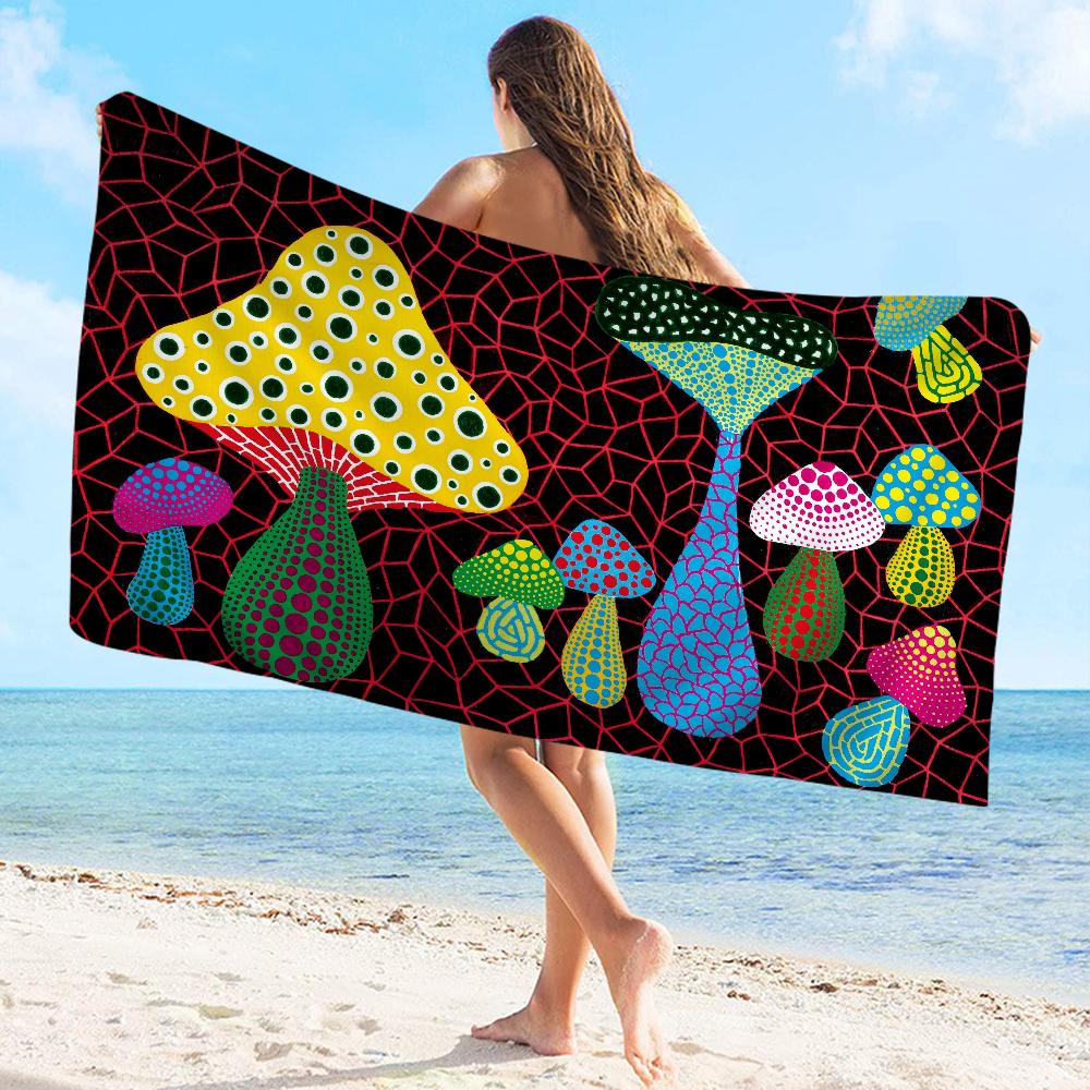 Exposition d'Art Yayoi Kusama Fleur de Citrouille Serviette Microfibre Plage t Séchage Rapide Doux Yoga Natation Station Balnéaire Alpinisme Serviette