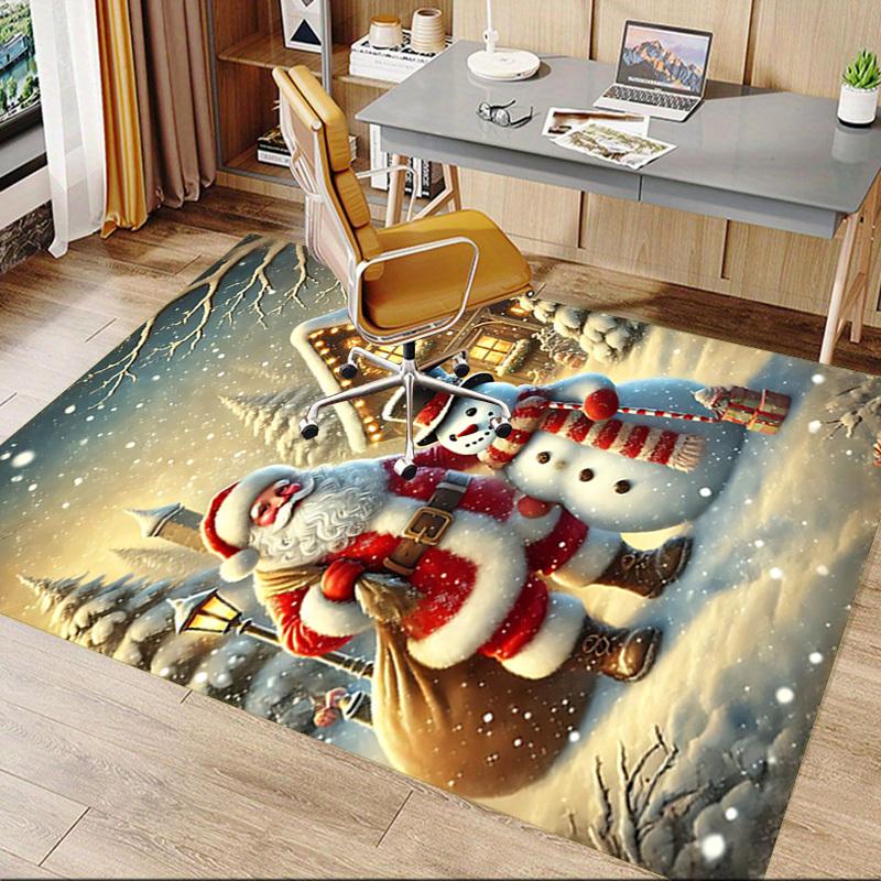 1 Stück Weihnachtsmann Schneemann Teppich Büro Teppich Außenmatte Heimdeko Bereichsteppich Festival Geschenk