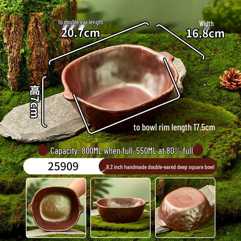 Melamine Plate for Gourmet Hot Pot, Barbecue & Shrimp: Mountain & Field Design