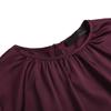 Women's Elegant Round Neck Lantern Sleeve Tie-Waist Slimming Robe Dress