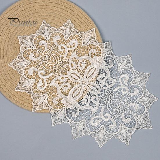 Washable Fabric Doilies for Vases White Lace Doily, Elegant Retro Placemat, Embroidered Table Small Round Placemats Jewelry Trays Mat, Rectangular