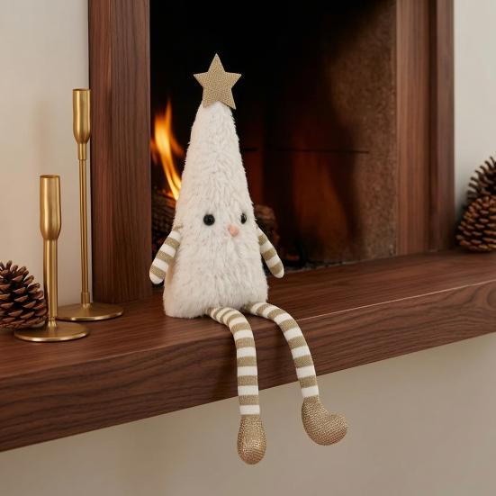 Festive Atmosphere Soft Furnishings Christmas Tree Plush Ornament with Dangling Legs, Cute Stuffed Figure, for Home Doll Living Room Sofa And