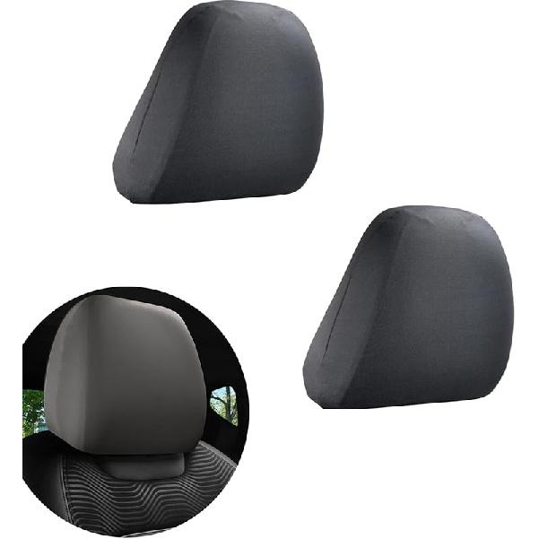 Car Seat Headrest Cover, 2 PCS Stretch Breathable Car Head Rest Protector, Universal Soft Head Rest Dust Cover, Reusable Flexible Headrest Protector 2 PCS серый