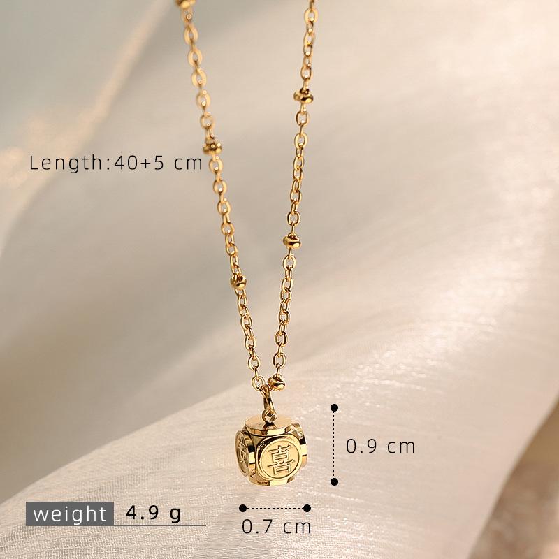 Trending Gold Coin Abacus Tiger Head Longevity Clavicle Chain for Autumn and Winter Sweater Accessories