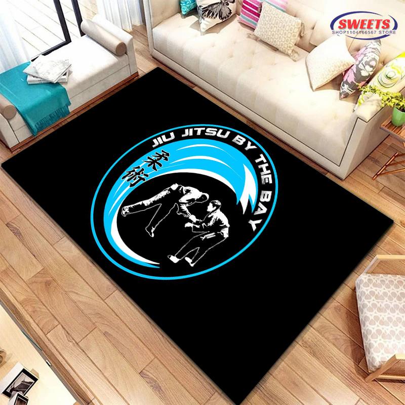 Jiu-Jitsu Warrior Japanese Bjj Gi &Black Belt Mma Carpet for Home Living Room Bedroom Sofa Doormat Floor Rug Anti-slip Decor Mat
