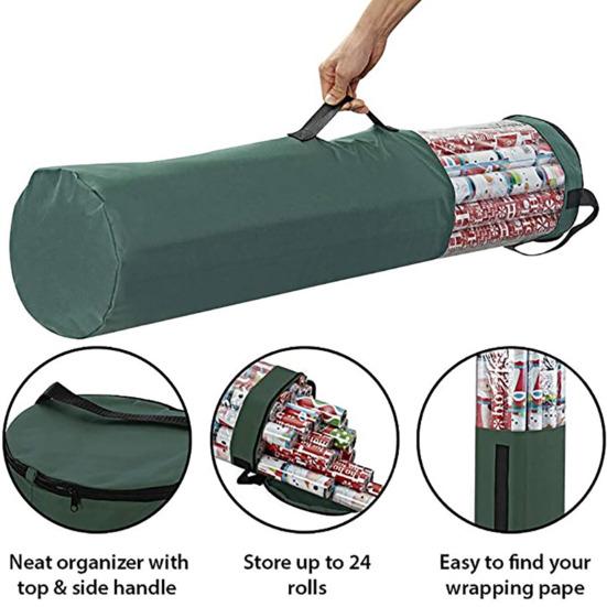 Gift Wrapping Paper Storage Bag Organizer with Handle Zipper Closure Large Capacity