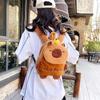 Capybara Plush Backpack: Cute Cartoon Design, Large Capacity, Crossbody Style in Orange