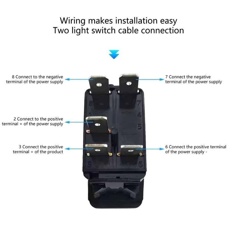 2Pcs 12V 20A Blue LED Light Waterproof Boats Marine Toggle Switches 5 Pin 2 Positions Rocker Switches Easy to Install