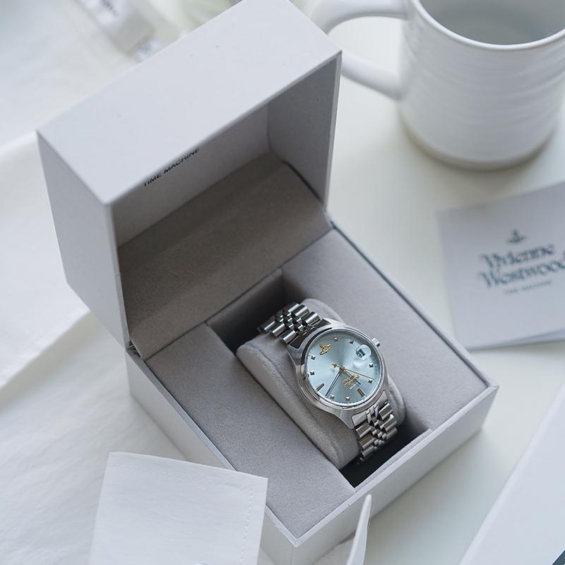 Vivienne Westwood West Queen Watch Quartz Movement Stainless Steel Bracelet Blue Dial Women watches DWVV261LBLSL