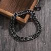 Men's 304 Stainless Steel Double-Strand Braided Cuban Chain Bracelet - Sturdy and Durable Interlocking Link Design