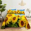 Sunflower Bed Sheet Sets Bouble Single Beds Flower Bedsheet with Pillow Case Full Queen Size 2pcs 3pcs 3D Soft Thin Fabric Home