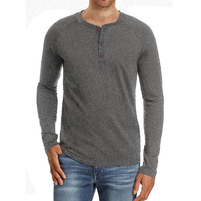 Retro Men'S Outdoor Loose Autumn Hoodie Casual Long Sleeved Henley Collar Top Shirt Cardigan