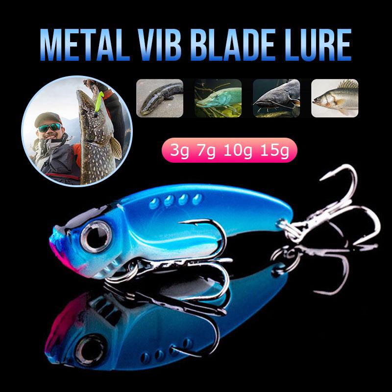 Metal Vib Blade Návnada Rybaření Vibrace 3D tvrdá nástraha Trojháček Náčiní Pesca Návnada
