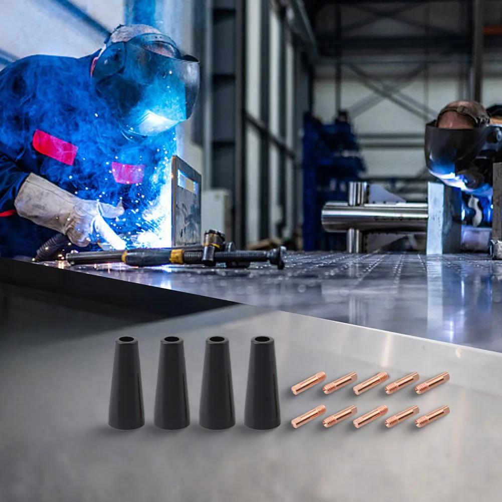 Flux Core Gasless Nozzle Tips Kit,for MIG Welding Contact Tip 0.8mm For 15AK For MB14 And For 15AK For MB15 Welding Torches