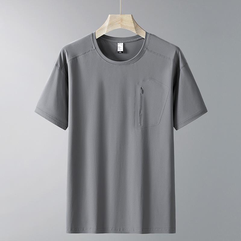 Short-sleeved Outdoor Mountaineering Premium Ice Silk Moisture-wicking and Antibacterial Round-neck Top with Cool Feel