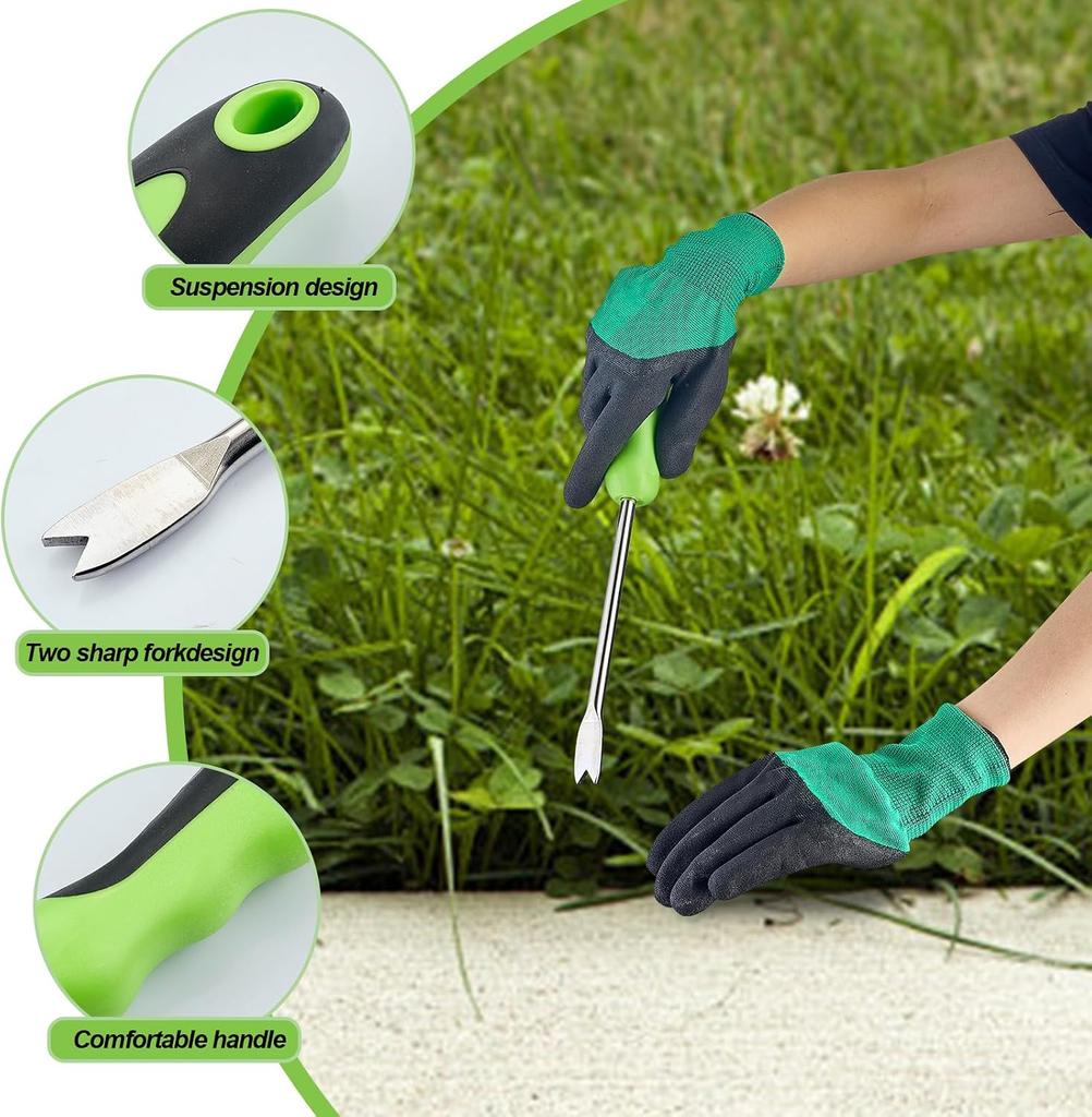 Weed Puller Tool, Stand Up Dandelion Weeder with Long Handle, Heavy Duty Stainless Steel Manual Weeder Remover for Lawn, Garden and Yard Gardening