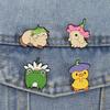 Épingles en Émail Fleurs Feuille Chapeau Chat Lapin Lapin Grenouille Canard Broches Badges Mignon Bijoux Animal Cartoon Cadeau pour Amis Animaux de Compagnie