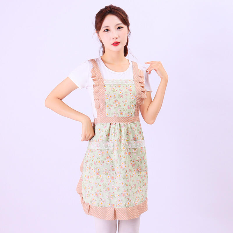 One-piece floral apron One-piece floral apron green