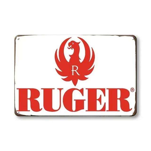 Vintage Ruger Beretta Metal Tin Signs: Elevate Your Home Bar Decor with Retro Flair
