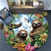 Sloths Round Area Rug,Carpet Rug for Living Room Bedroom Sofa Playroom Decor,Non-slip Floor Mat