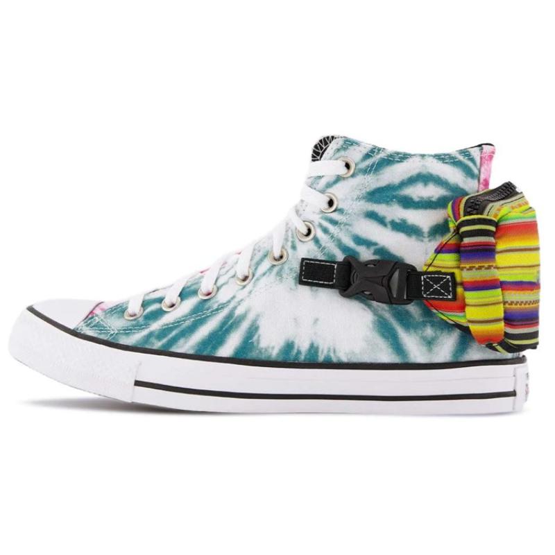 

Converse Chuck Taylor All Star Buckle Up Round Toe Lace-Up High-Top Canvas Shoes Unisex Blue and White 39.5