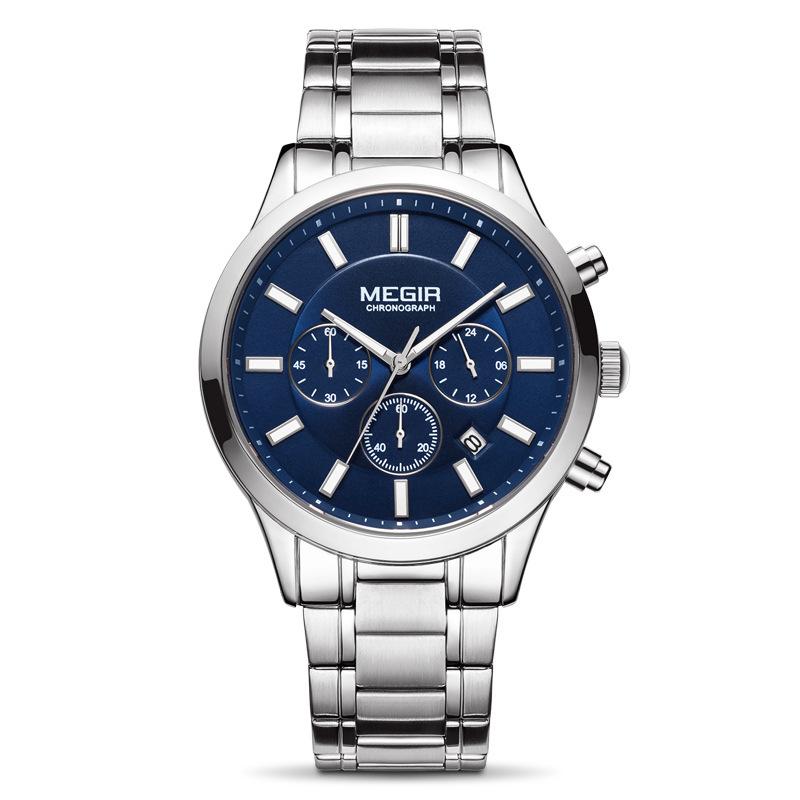 Genuine Watch, Men S Business Fashion Steel Belt Chronograph Waterproof Luminous Quartz Men S Watch 2150
