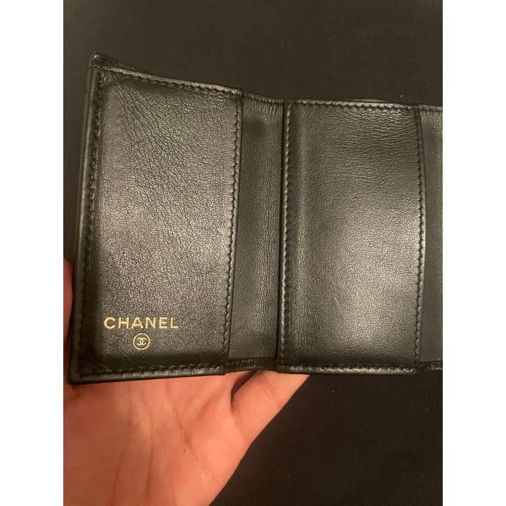Used CHANEL Boy Chanel Tri-fold Wallet Caviar Skin