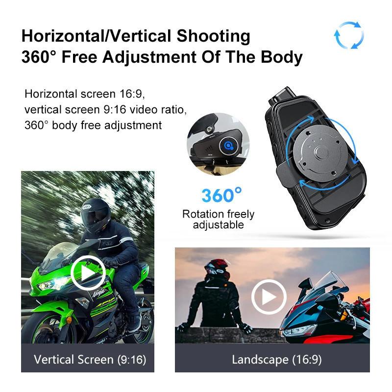 Q28 Kask motocyklowy Zestaw słuchawkowy Bluetooth i Kamera Bezprzewodowa HD 1080P Super Szerokokątny Obiektyw Wodoodporny Rejestrator Wideo WiFi Moto Jazda Narciarstwo Rejestrator