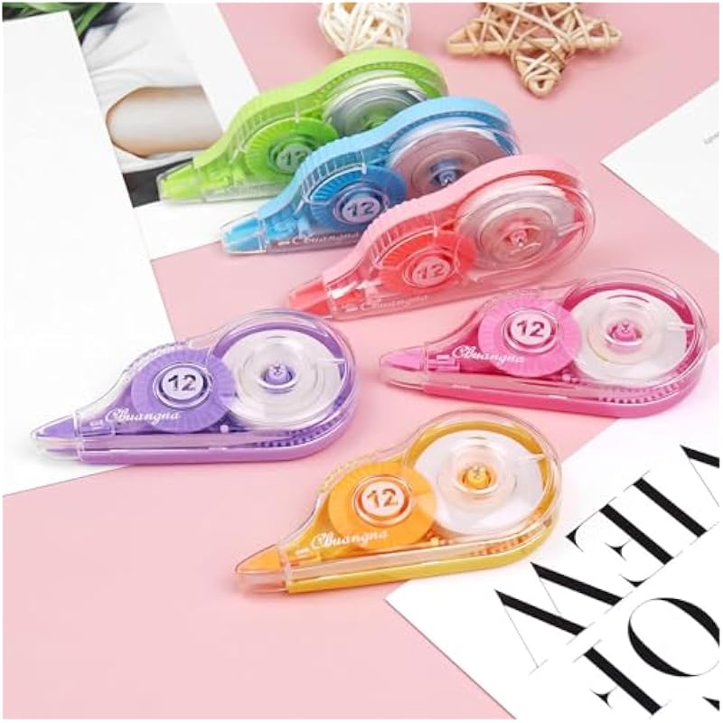 ECLET Correction Tape - Pack of 2 Pcs Correction Tape 12 Meter X 5 MM, for Journal, Correction Pen, Whitener for Correct