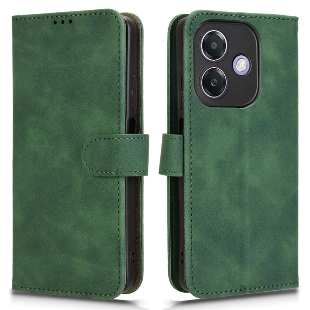 For Oppo A3x 5G Leather Case Skin-Feel Anti-Drop Wallet Flip Phone Cover