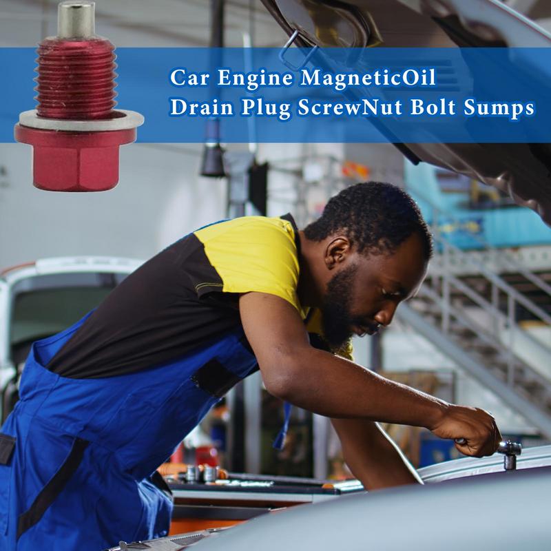 Oil Plug Bolt Car Oil Pan Drain Gasket Screw Plug Bolt Leak-proof Replacement Car Accessories For Most Vehicles