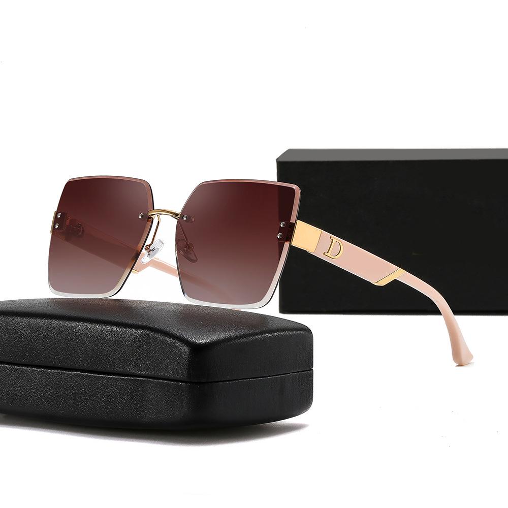 2023 D Brand Women's Rimless Fashion Sunglasses, Xiaohongshu Douyin Style, Internet Celebrity Inspired.