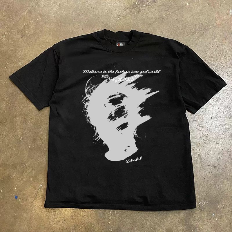 

Make Money for Charity 260G Heavy Pure Cotton! American Oversize COUPLE S Women Loose Short sleeve T-shirt Men Black XL [260g Heavy weight pure cotton]]