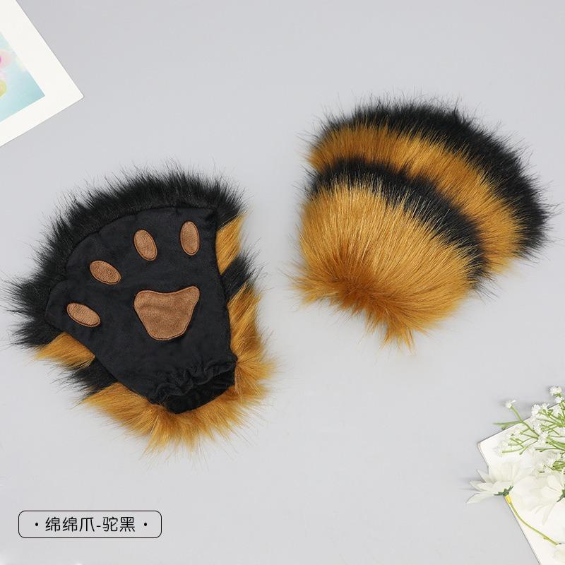 Source Handmade Plush Olita Animal Ears Animal Claws Accessories Soft Cute Girl Cat Lady Cat Claws Half Finger Gloves