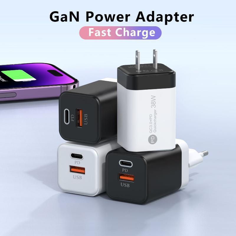 20W US Fast Wall Charger Dual PD USB Ports High Speed Charging for Smartphones Tablets Earbuds Small Digital Devices